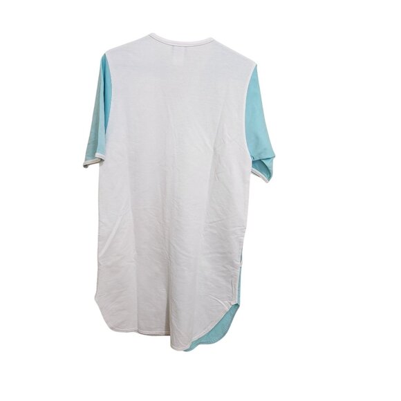 Vintage Kittens Button-Front Housecoat With Beach Sandals Print In White & Teal - Picture 3 of 5